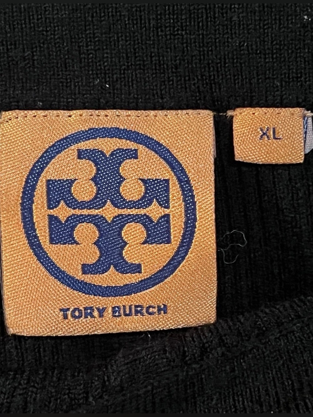 Tory Burch Thona Ribbed Knit Wool Blend Leggings Black Women’s XL Ret. $150 Lux